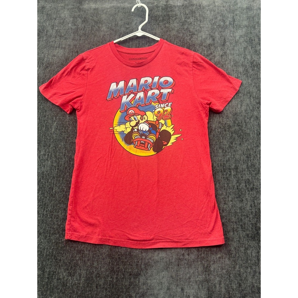 Nintendo Mario Kart T Shirt Mens Medium Red Cotton Graphic Print Crew Neck
